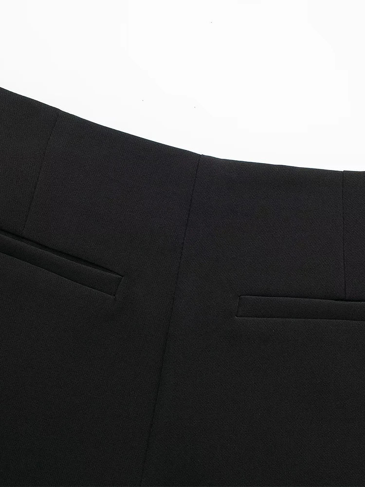 Willshela Women Fashion Solid Side Zipper Skirts Shorts Vintage High Waist Female Chic Lady Shorts