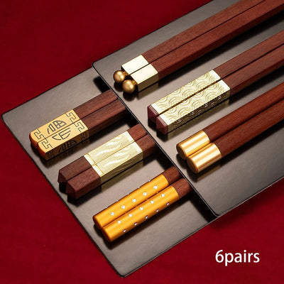 5/6/8/10Pairs Reusable Chopsticks Tableware Handmade Japanese Natural Wood Chopsticks Sushi Food Wooden Chopsticks Non Slip Easy