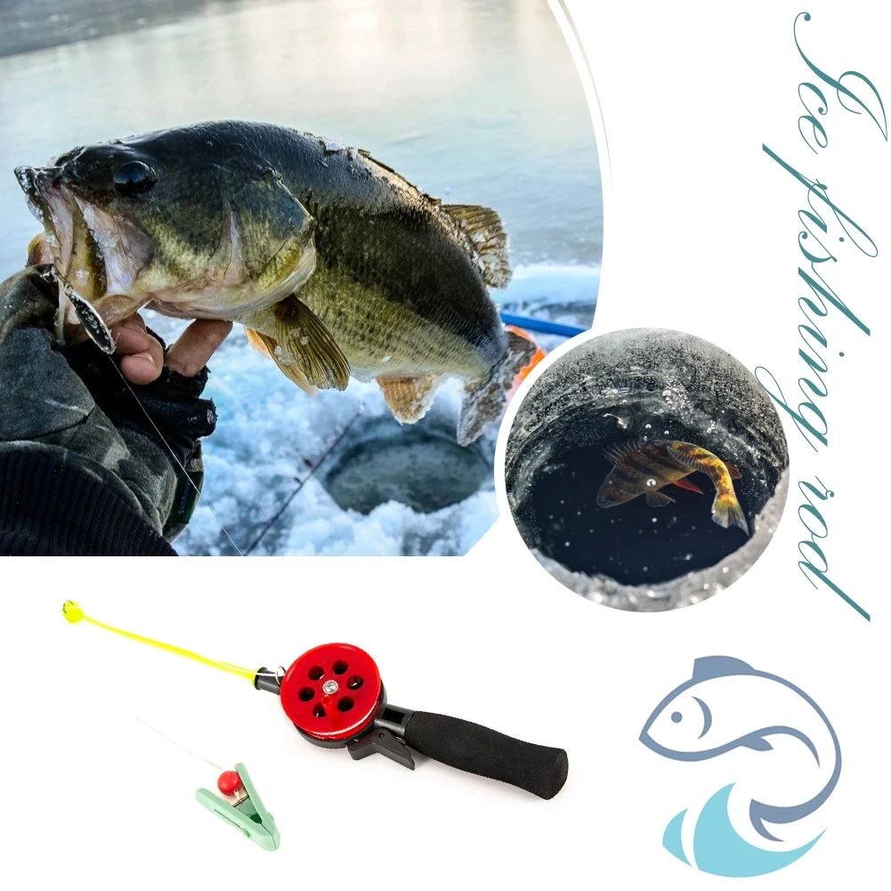 NEW For Outdoor Fishing Portable Accessories Crab Fishing Rod Fishing Tackle Pole with Clip 34cm Winter Outdoor Ice (random)