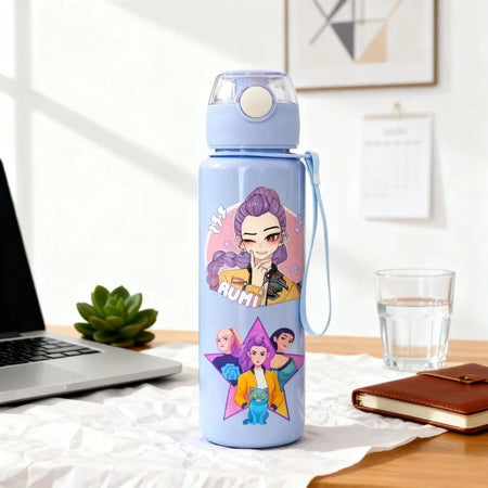 Kpop Demon Hunter Water Bottle with Straw 700ml Kids Summer Anime Cup Girls Boys Outdoor Sport Mug School Office Accessory Gift