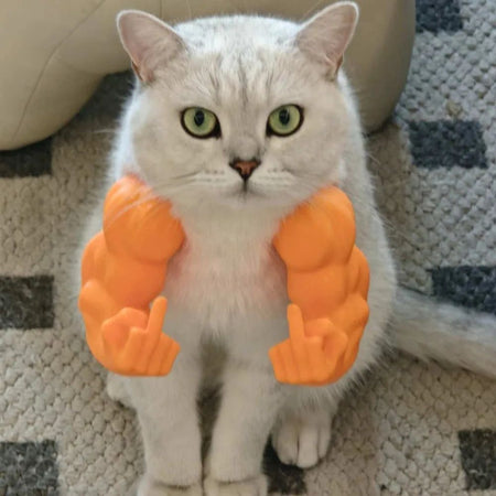 3D Printed Cat Muscle Arms Funny Finger Cosplay Prop Realistic Neck Arm Covers for Halloween Party Costume Pet Photo Shoot