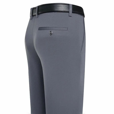 Suit Pants Men Business Casual Trousers Formal Dress Straight Pants Elastic Black Navy Blue Male Clothing