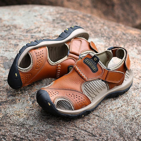 2025 Man's shoes Genuine Leather Men Sandals Summer Men's Shoes Outdoor Water Shoes Leather Sandals For Men men summer sandals
