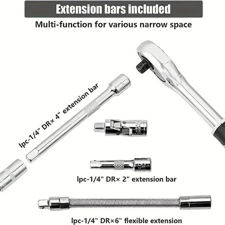 AIRAJ NEW Car Repair Tool Kit 46/53 Piece/Set  Socket Set Car Repair Tool Ratchet Torque  Repairing Tool Set Wrench Combo Auto
