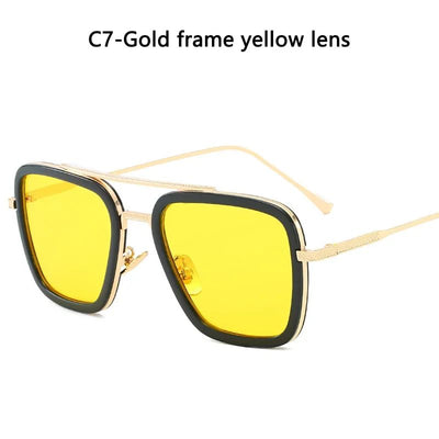 High Quality Iron Man Tony Stark Fishing Sunglasses Square Outdoor Sport Fishing Glasses Men Spider Eyewear Sports Sun Glasses