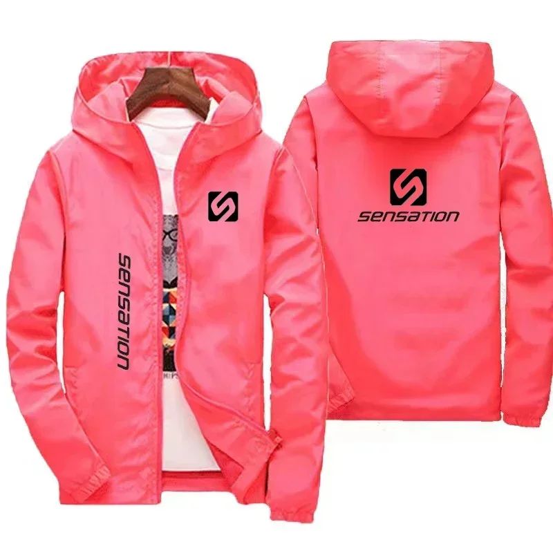 New men's daily large-sized waterproof street jacket, sun-protective windbreaker, and autumn hooded mountain bike jacket