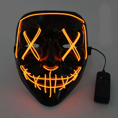 Wireless Scary Glowing Mask LED Luminous Purge Mask Halloween Horror Neon Light Up Cosplay Party Mask Fstival Costume Supplies