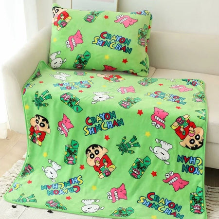 Cartoon Crayon Shinchan Flannel Blanket Single Size Sleeping Blanket Comfort Japanese Style Blanket Bedroom Bedspread Girl Kids