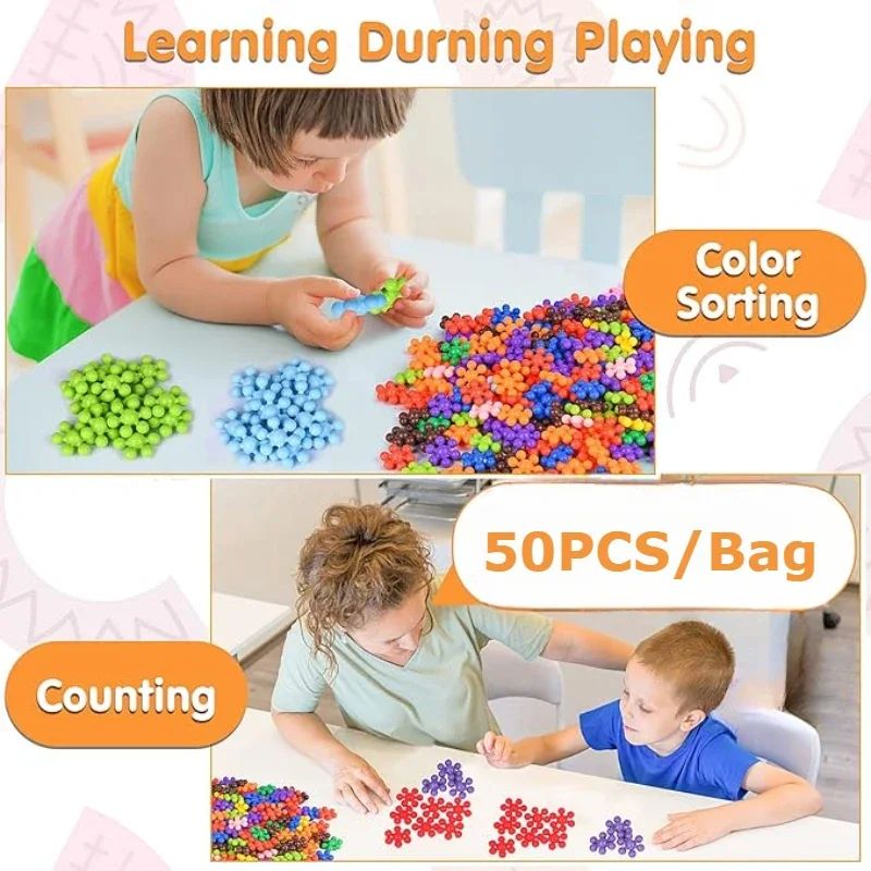 Children's Building Block Toys Snowflake Interlocking Building Block Toy Creative Stress Relief Fidget Toys Party Favors