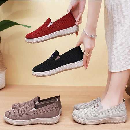 Women's Shoes Summer 2025 Breathable Single Shoes with Soft Sole Thick Sole Casual Cloth for Women Free Shippiing Shoes
