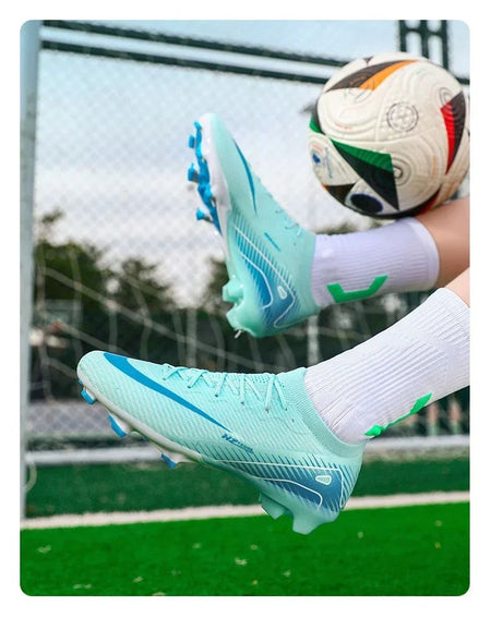 New Men Football Boots Match Ultralight Grass Cleats Soccer Shoes Sneakers Indoor Breathable Long Spikes Training Drop Shipping