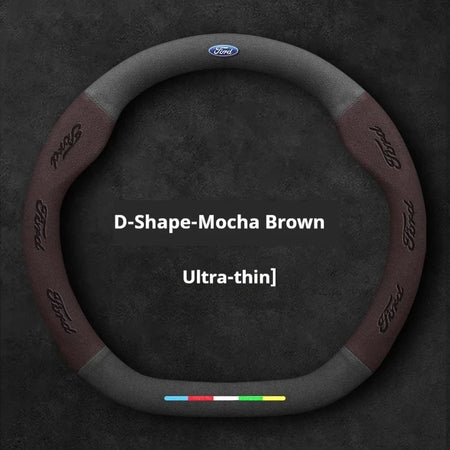 Car Suede Anti-slip Steering Wheel Cover For Ford Mondeo Focus Raptor Puma Edge Explorer Ecosport Ranger F150 Kuga Fiesta Fusion