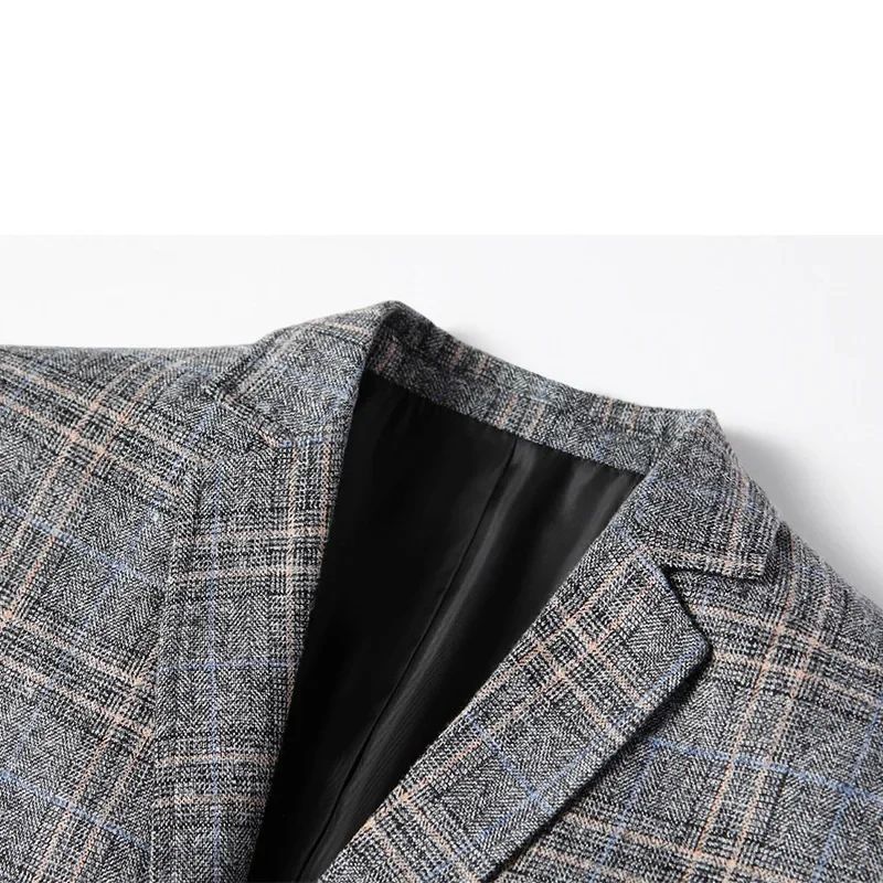 2024 New Spring Autumn Blazers Men Slim Fit British Plaid Formal Suits Male Jackets Party Wedding Business Casual Blazers Men