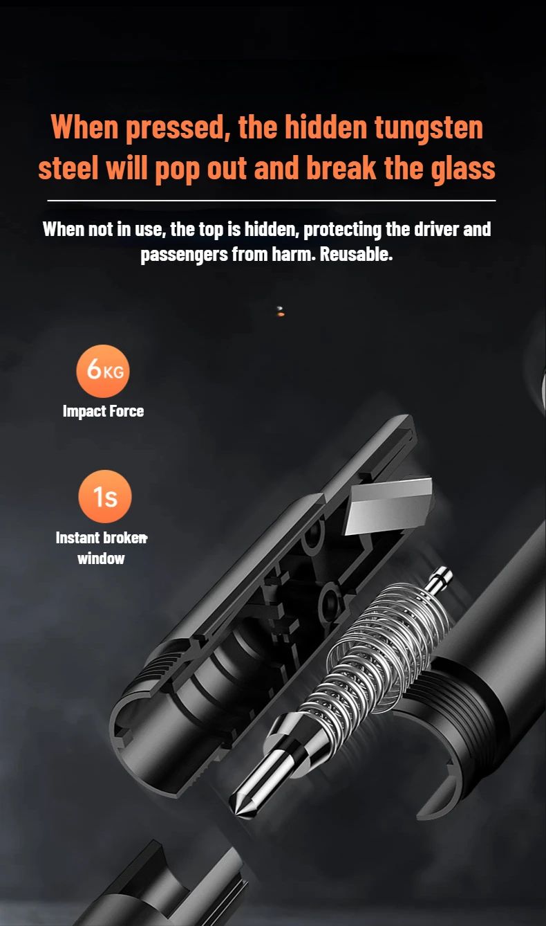 1/4 Pcs Car Safety Hammer 2 in 1 Emergency Glass Breaker Cut The Seat Belt Rescue Tool English Packing Car Accessories