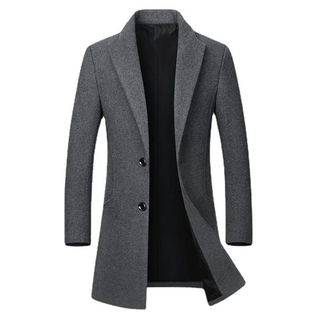 New Winter Men Cashmere Trench Coats Wool Blends Overcoats Business Casual Trench Long Jackets Male Slim Blends Coats Size 4XL