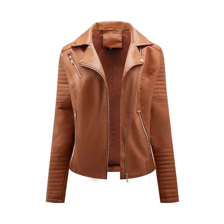 Black Women Faux Leather Jacket Spring Autumn Zipper Casual Pu Coat Female Biker Outerwear Ladies Clothes S-XXXL