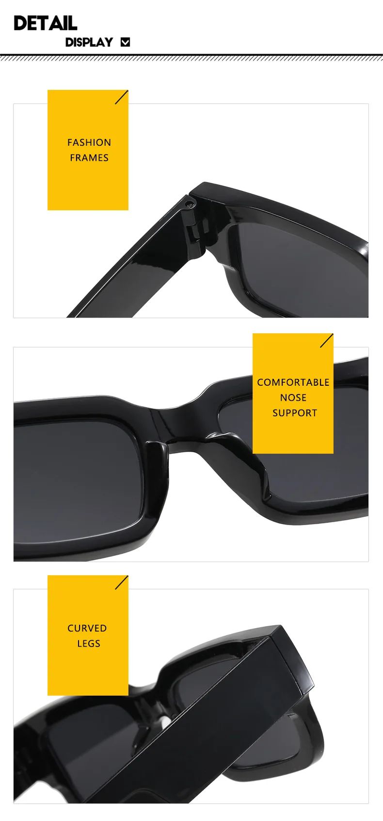 Retro Men Square Sunglasses For Women Vintage Luxury Rivet Designer Sun Glasses Fashion Arrow Shades UV400 Eyeglasses