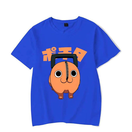 Fun Pochita Printed T-shirt Women's Loose Short Sleeve Round Neck Top Women's Casual Shirt T-shirt Anime T-shirt