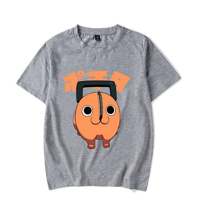 Fun Pochita Printed T-shirt Women's Loose Short Sleeve Round Neck Top Women's Casual Shirt T-shirt Anime T-shirt