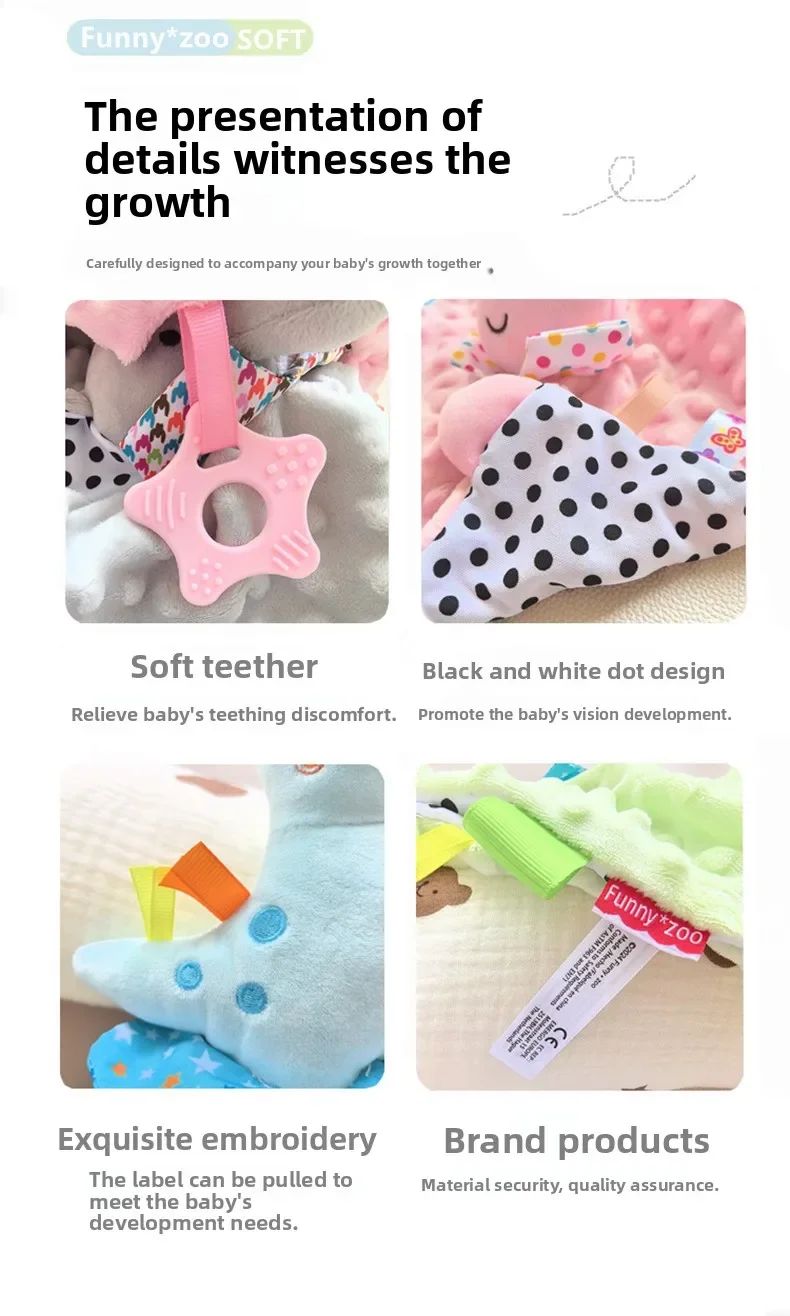 Muslin Baby Comfort Towel Cotton Comforter Blanket Soft Newborn Sleeping Dolls Kids Fashion Sleep Toy Soothe Appease Towel Bibs