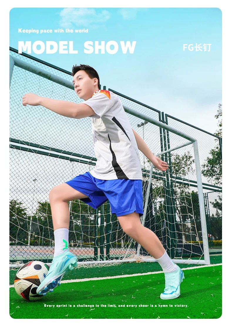 New Men Football Boots Match Ultralight Grass Cleats Soccer Shoes Sneakers Indoor Breathable Long Spikes Training Drop Shipping