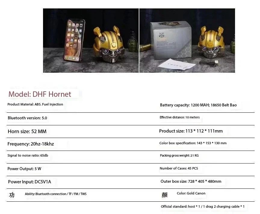 Bluetooth Speakers Bumblebee Transformers New Creative Cartoon Wireless Card Mini Outdoor Low Small Acoustics Megaphone Echo Dot