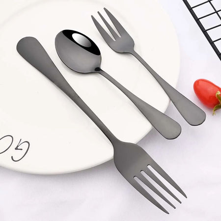 6/30Pcs Rainbow Dinnerware Stainless Steel Cutlery Set Knife Cake Fork Tea Spoon Flatware Set Kitchen Silverware Tableware Set