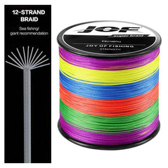 JOF Sea Fishing Strong PE X12 Braided Fishing Line 300M 500M 1000M 12 Strands 33lb~149.9LB Original Fishing Line