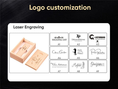 10PCS/LOT Wooden USB Flash Drive 128GB Pen Drive 64GB 32GB 4GB Memory Stick Wooden Box Free Custom Logo Creative Business Gifts