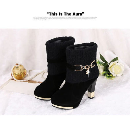 Super High Heels Platform Shoes Women High Heels Women Pumps Shoes Pointed Toe Suede Ankle Boots for Women Thick Heels Boots NEW