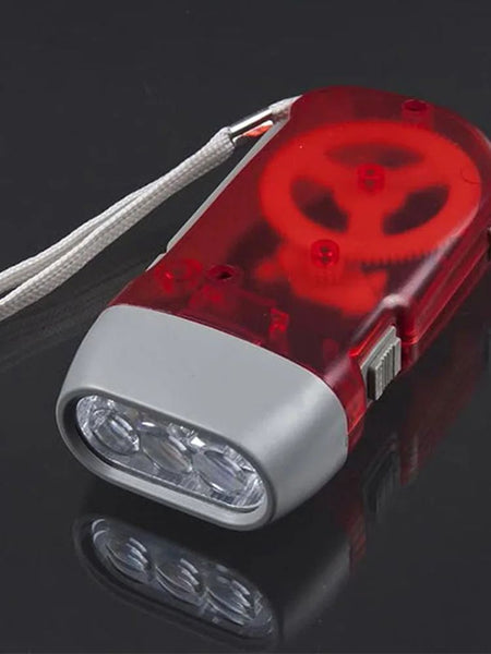 Hand 3 Colors Pressing Dynamo Crank Wind Power Up Flashlight Mini Self Generating Torch LED Camping Lamp Light for Outdoor Home