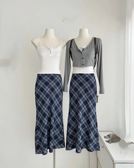Plus Size Plus Size Plaid A- Line Mini Skirt Knee-Length Fashionable Autumn Winter Women's Clothing Chinese Style Casual Eleg...
