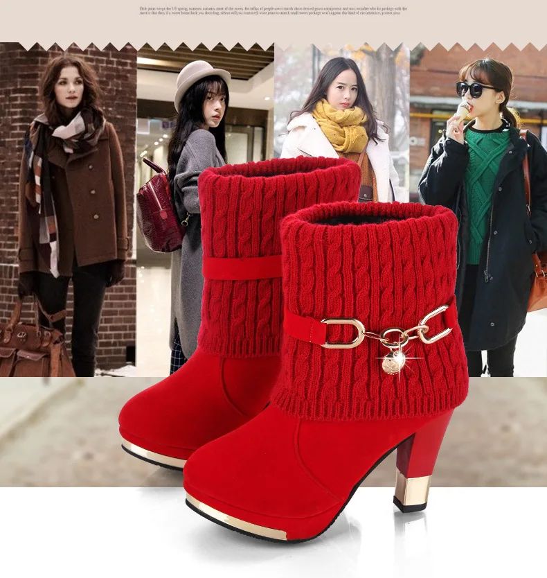 Super High Heels Platform Shoes Women High Heels Women Pumps Shoes Pointed Toe Suede Ankle Boots for Women Thick Heels Boots NEW