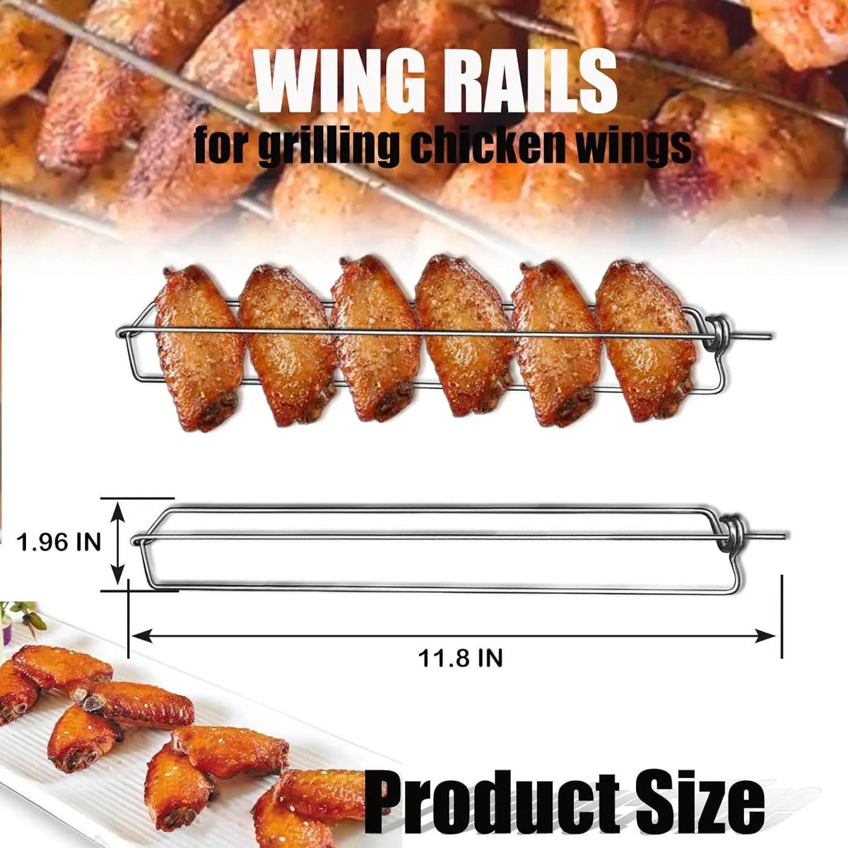 New Product Wingrailsgrilling Outdoor Barbecue Fork Chicken Wing Grill BBQ Barbecue Tools
