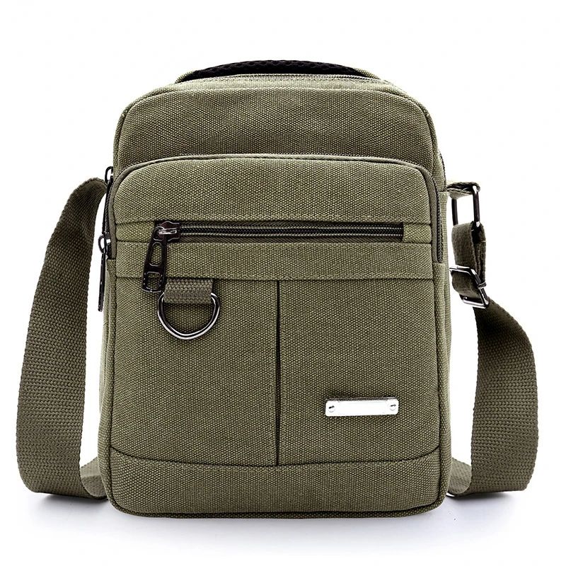 Canvas Shoulder Bag Men's New Korean Style Canvas Messenger Bag Outdoor Leisure Travel Portable Shoulder Bag Purse Handbag