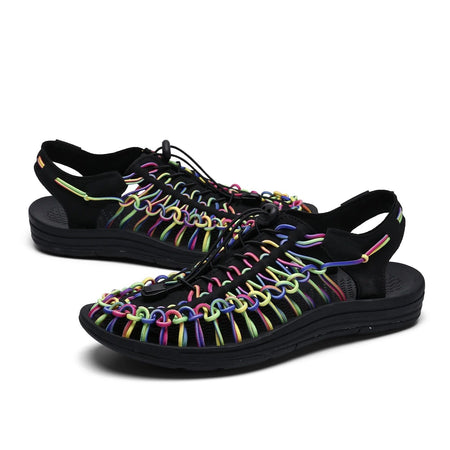 2024 New Arrival Summer Men's Shoes Breathable Beach Loafers Hand Woven Roman Sandals High Quality Men's Comfortable Flats