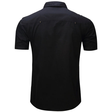Euro Size White Short Sleeve Men's Uniform Shirt Safari Shirt Summer Casual 100% Cotton Cargo Outdoor Pocket Work Shirts for Men