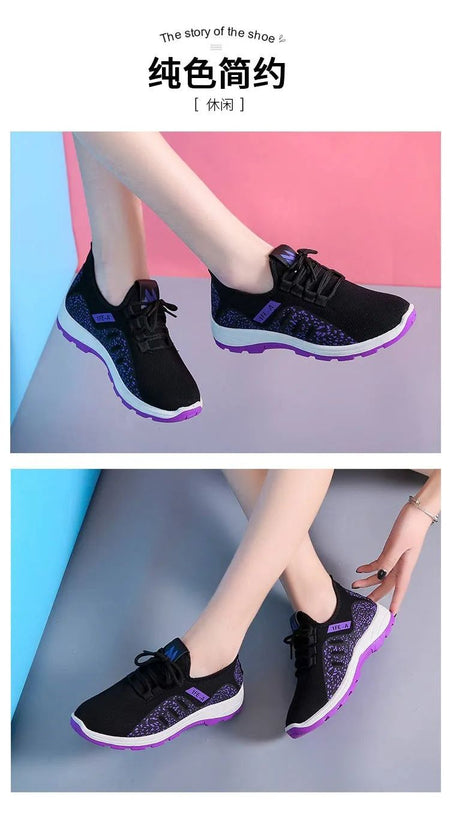Vulcanize Shoes Women Platform Sneakers Summer Light Breathable Mesh Sports Shoes Ladies Outdoor Wear-resistant Jogging Trainers
