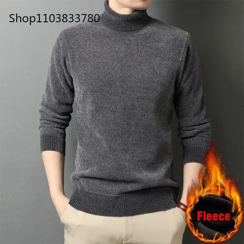 Men Turtleneck Sweater Casual Thick Men's Rollneck Knitted Sweater Warm Mens Jumper Woolen Sweater Male Outwear Knitwear 3XL 4XL