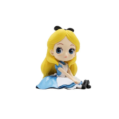 Bandai Original Disney Anime Figure Sitting Villain Doll Q Version Kids Toys Home Decoration Girl'S Birthday Model Cute Toy Gift