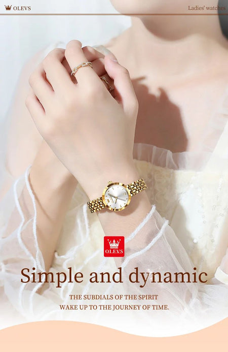 OLEVS 9992 Luxury Women's Watches Elegant Luxury Gold Watch for Women Quartz Waterproof Wristwatches Ladies Relojes Para Mujer