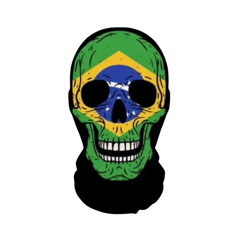 Halloween Skeleton Mesh Hood Mask | Elastic Breathable | Scary Party Cosplay Face Cover