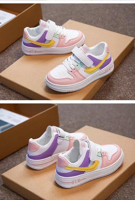 Children's Sneakers Kids Fashion Design White Non-slip Casual Shoes Boys Girls Hook Breathable Sneakers Toddler Outdoor Shoes