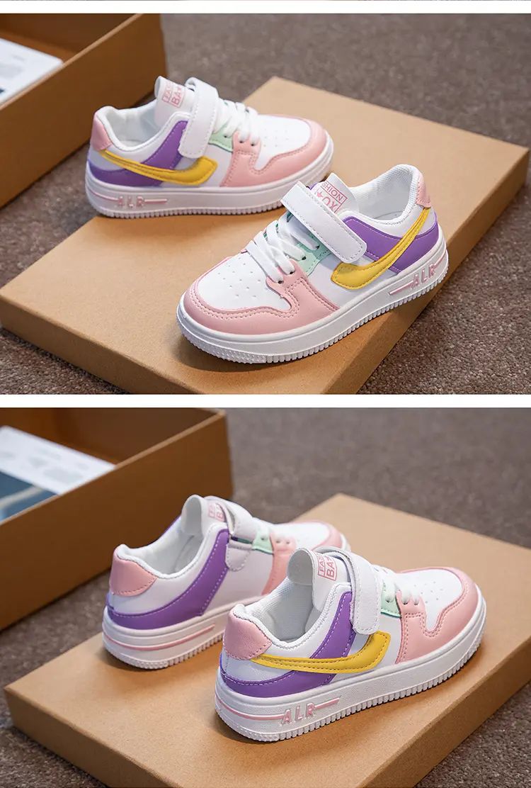 Children's Sneakers Kids Fashion Design White Non-slip Casual Shoes Boys Girls Hook Breathable Sneakers Toddler Outdoor Shoes