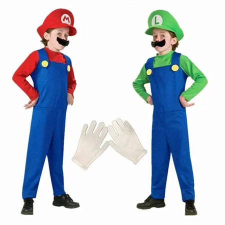 2025 Halloween Kinder Anime Game Kostuum Kids Muts Baard Jumpsuit Halloween Kids Cosplay Kostuum Jongens Girls Game Party