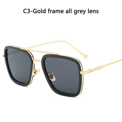High Quality Iron Man Tony Stark Fishing Sunglasses Square Outdoor Sport Fishing Glasses Men Spider Eyewear Sports Sun Glasses