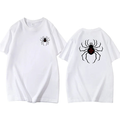Pure Cotton Men's t shirt Y2k Spider Print T-shirt Casual Street Loose Women's T-shirt vintage graphic t shirts for men