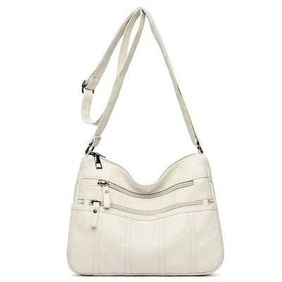 Fashion Soft Leather Crossbody Bags for Women 2025 Casual Female Multi Pocket Messenger Bags Retro Handbags Ladies Shoulder Bags