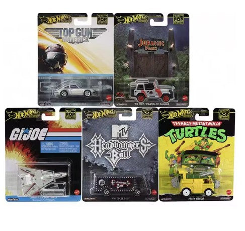 Original Hot Wheels HXD63 Pop Culture Collection Series Stranger Things Godzilla Batman Jaws Matrix Collection Cars Model Gifts