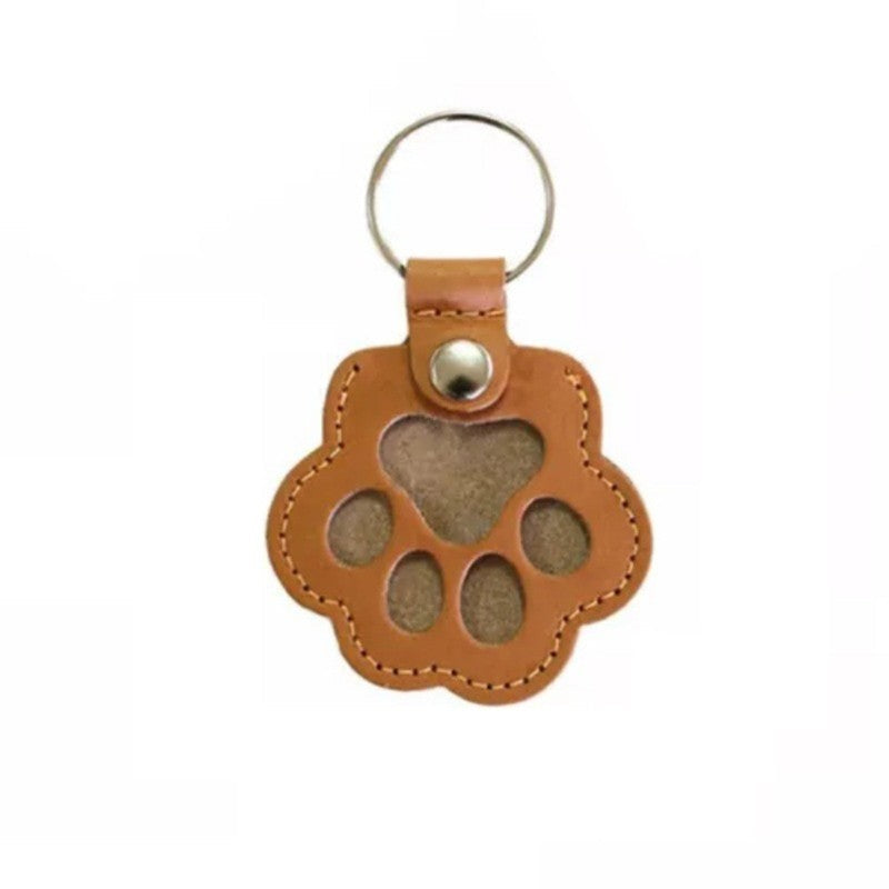 Pet Hair Memorial Keychain PU Leather Keepsake Locket for Cat Dog Fur Pet Hair Storage Pendant Handbag Hanging Accessories